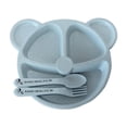 thumbnail image 1 of Juego de platos divididos de 3 compartimentos para niños pequeños. Vajilla para la cena en casa. azul, 1 of 9