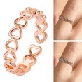 thumbnail image 2 of Finger Ring Fashion Adjustable Heart Shape Statement Ring Open Ring for Women, 2 of 10