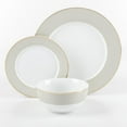thumbnail image 1 of Martha Stewart Gracie Lane 12 Piece Fine Ceramic Dinnerware Set with Gold Rim, 1 of 3