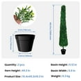 thumbnail image 2 of 4FT Artificial Boxwood Tower Topiary Trees, Set of 2 Realistic Evergreen Bushes and Shrubs with Full & Realistic Leaves,UV-Resistant PE Plants for Planter, Front Door Decor, 2 of 8