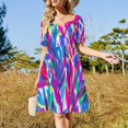 thumbnail image 4 of Vestido de manga corta con círculos coloridos para mujer, ropa de mujer, vestidos de ceremonia, vestido, 4 of 7