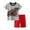 Watermelon Red, variant on WOYY Boys Pajamas Cotton Short Sleeve Graphic T Shirt Shorts Set Sleepwear, Sizes 1-7 & Husky