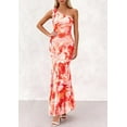 thumbnail image 5 of PRETTYGARDEN Womens Summer One Shoulder Maxi Dress Floral Sleeveless Bodycon Mesh Long Formal Wedding Guest Dresses, 5 of 9