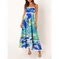 thumbnail image 5 of Gupgi Robe Débardeur Florale pour Femmes Bretelles Spaghetti Robes Évasées Sans Manches Taille Haute Robe Longue Fluide Robe de Plage, 5 of 5