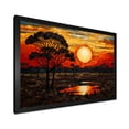 thumbnail image 2 of Designart "Savannah Sunset in African Safari Palette III" Geometric Framed Wall Art Decor - Bohemian Yellow Boho Mosaic Living Room Framed Canvas Art, 2 of 6
