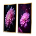 thumbnail image 3 of Designart "Delicate Water Drops Pink Dahlia Petals III" Dahlia Framed Wall Art Set Of 2 - Traditional Pink Gallery Wall Frame Set For Home Decor, 3 of 6