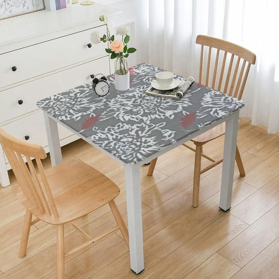 BANET Cotton Linen Fashion Baroque Style Printed Washable Tablecloth Vintage Square Dinner Picnic Table Cloth Home Decoration white