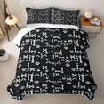 thumbnail image 2 of Homewish Paw Bone Bed Spread Queen,Cartoon Dog Themed Queen Coverlet Set,Black,3-Piece, 2 of 7