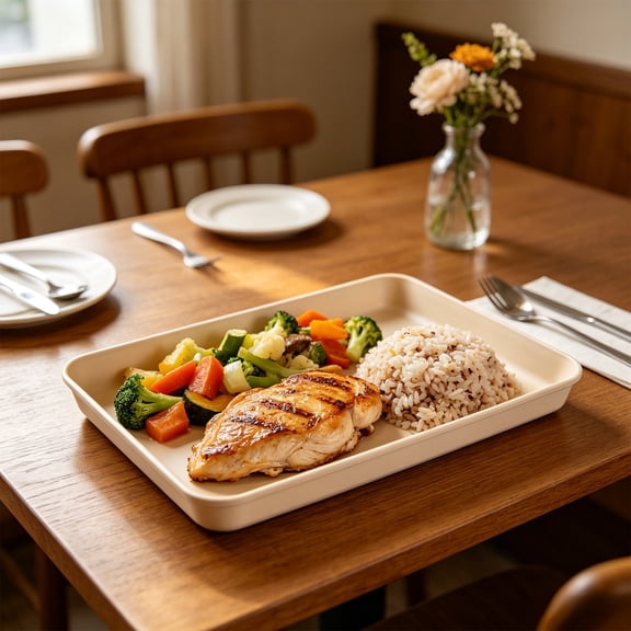 Eolstice Plastic Serving Tray, Food Grade Reusable Platter For Party, Picnic, BBQ, Home Kitchen Use, Great For Entertaining And Daily Meals