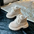 thumbnail image 2 of ZACPNCV Toddler Boys Girls Short Boots Kids Outdoor Waterproof Hiking Ankle Booties Non-Slip Baby Snow Boots White, 2 of 7