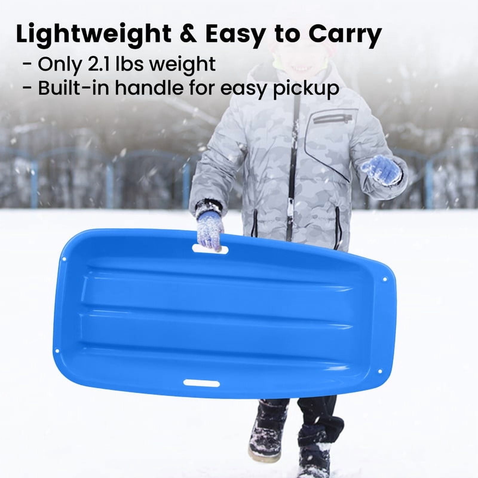 Gamexcel 36-Inch Durable Downhill Sprinter Toboggan Snow Sled for Kids, Boys, Girls, and Adults, Featuring Built-in Handles and Pulling Rope - Blue