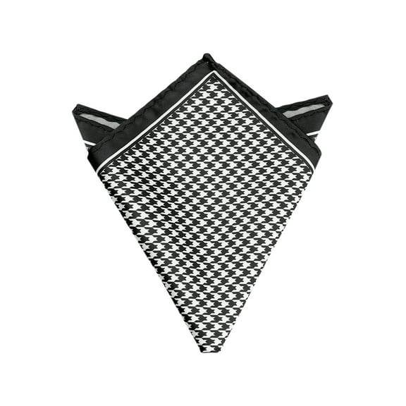 INSPIRE CHIC Men's Houndstooth Self Fold Pocket Square for Suit Formal