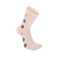 thumbnail image 2 of Unique Bargains 1 Pair Five Toe Socks Comfortable Mid-length Cute Flower Socks for Women White, 2 of 6