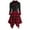 A0759-Red, variant on CALAFEBILA Sun Dresses for Women Casual Long Sleeve Lapel Plaid Midi Shirt Dress Button Christmas Long Women Dresses