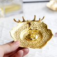thumbnail image 5 of Plateau de Rangement pour Bijoux en Forme de Cerf Doré avec Anneau en Métal, 5 of 5