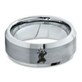 thumbnail image 2 of Tungsten Ninja Samuri Sword Martial Arts Band Ring 8mm Men Women Comfort Fit Gray Bevel Edge Brushed Polished, 2 of 4