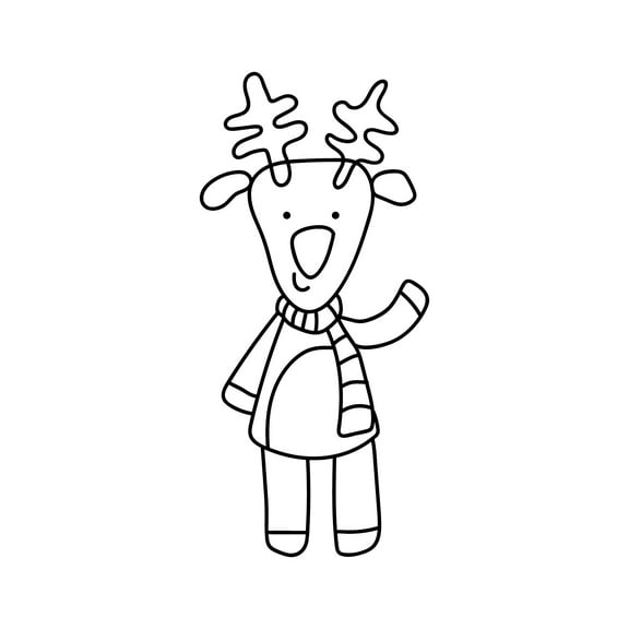 Vinyl Wall Art Decal - Little Reindeer - 7" x 3.5" - Cute Christmas Seasonal Decoration Sticker - Indoor Outdoor Wall Door Window Laptop Door Car Bumper Sticker Luggage Notebook Decor