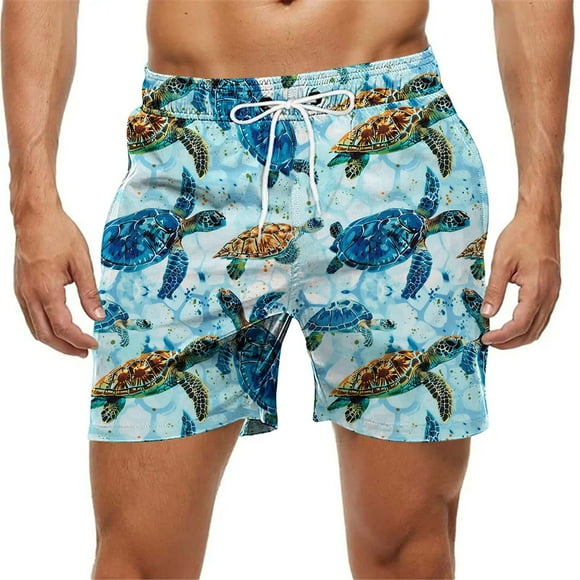 Kakii Men's Swim Trunks Hawaiian Bathing Mesh Lining Suit Swimsuits Beach Shorts with Pockets