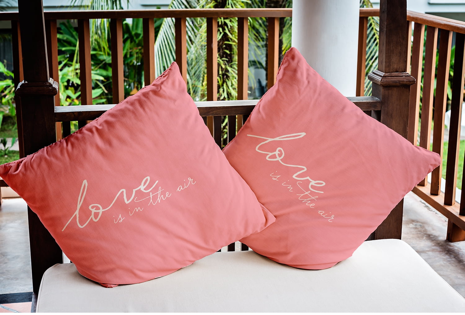 18"x18" Square Simply Daisy Valentines Love in the Air Poly Indoor/Outdoor Pillow, Pink Qty 1