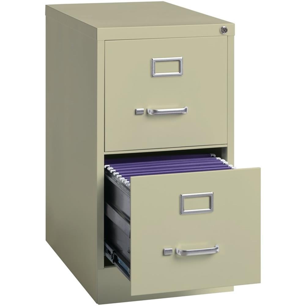 Kingfisher Lane Metal 2 Drawer Letter Width Vertical Filing Cabinet Putty/Beige
