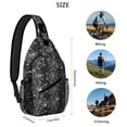 thumbnail image 5 of Sling Backpack,Halloween Black and White Spider Webs and Spiders Sling Bag with Water Bottle Holder,Waterproof Sling Bag for Men/Women with Headphone Jack for Hiking,Travel, 5 of 6