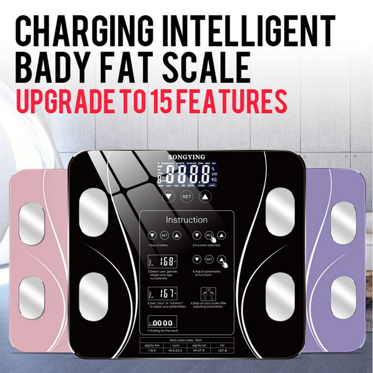 Smart Weight Scale, Smart Digital Weighing Machine With Body Fat Bmi  Measurement, Body Composition Analyzer For Home Bathroom Bedroom - Temu