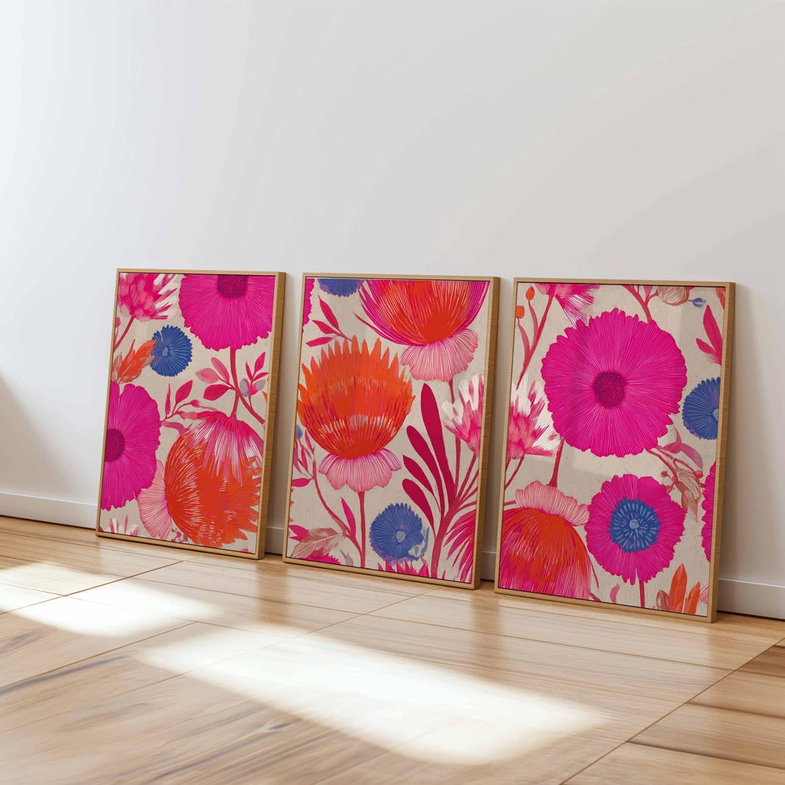 Bright Floral Modern Botanical Wall Art Botanical Bedroom And Living Room Decor
