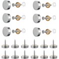 thumbnail image 1 of 20 juegos de tornillos de espejo plateados, tornillos de espejo de 12 mm hechos de latón pulido, con tapa decorativa,11 Feliz Sencillez, 1 of 5