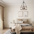 thumbnail image 6 of LNC 3-Light Farmhosue Wood Chandelier With Double-Layer Wood Grain Circle for Kitchen Island, 6 of 12