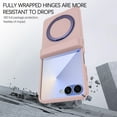 thumbnail image 5 of TECH CIRCLE for Galaxy Z Flip 7 2025 6.8" Magnetic Phone Case with Rotating Kickstand Grip Ring Holder, Compatible with MagSafe, Built-in Tempered Glass Screen Protector, Protective Slim Cover, Pink, 5 of 7