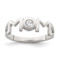 thumbnail image 1 of 925 Sterling Silver and Cubic Zirconia Polished Mom Ring, 1 of 2