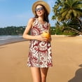 thumbnail image 3 of Vsdgher Robes d'Été Imprimées Dragons1 pour Femmes Robe de Plage Décontractée Col en U Sans Manches Robe d'Été Ample avec Poche, 3 of 7
