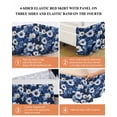 thumbnail image 6 of Blue Flower Ruffle Bed Skirt King Size Spring White Floral Pastoral Adjustable Elastic Dust Bed Skirts Wrap Around Bedskirt Wrinkle Free Easy Fit with 18 Inch Drop, 6 of 8