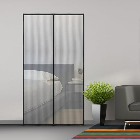 Fly Screens For Sliding Patio Doors Gimars Magnetic Fly Screen Mesh Door/NO Gap Powerful Magnetic Full Frame Adhersive Strip and Push Pins Easy Installation/Insect Protection Door Net for Balcony Entrance Doors Patio Black 55