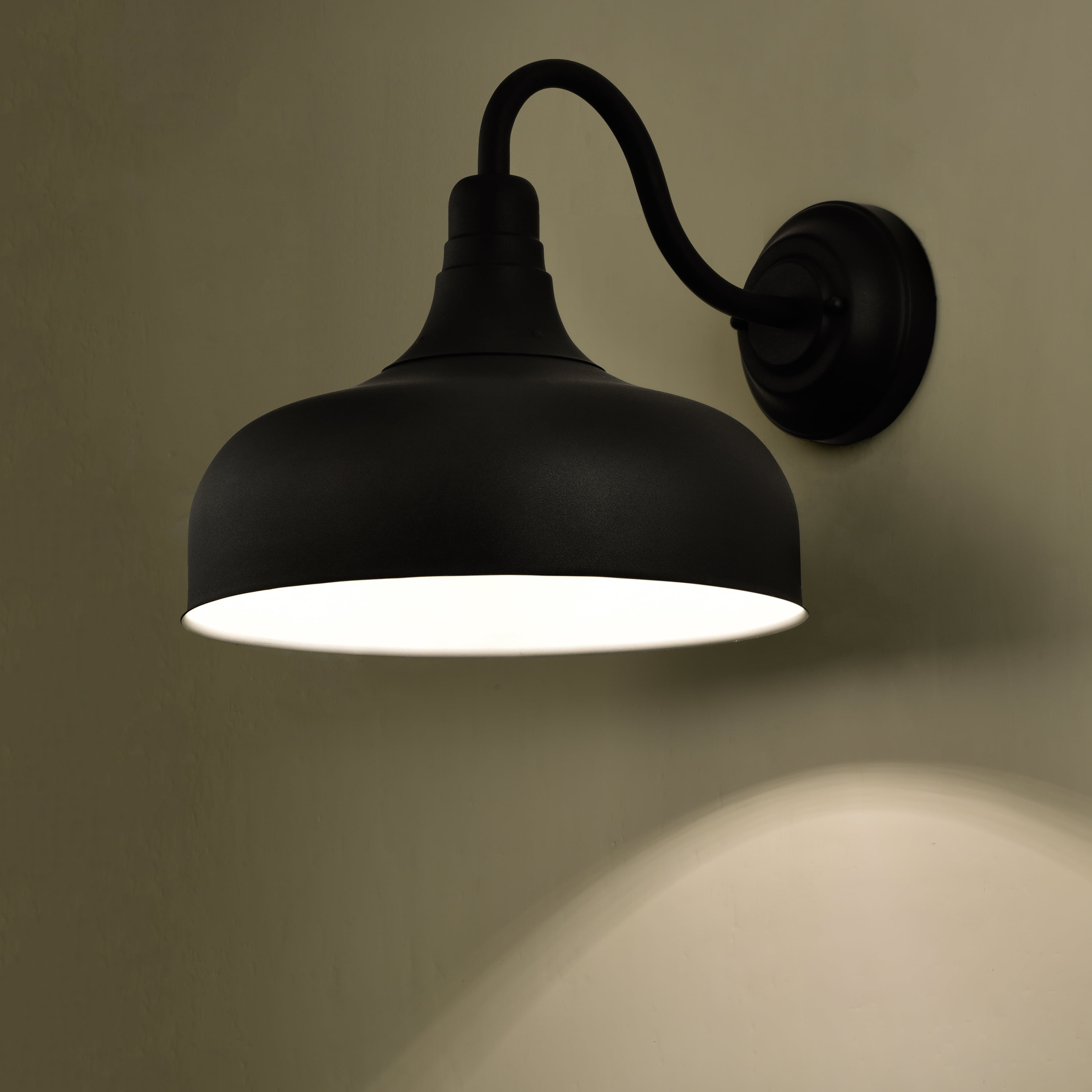 C Cattleya 12W LED 1-Light Outdoor Barn Light, Wall Sconce-Matte Black
