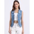 thumbnail image 4 of DARING DIVA Women's Denim Vest Sleeveless Jean Jacket Tops Button Down Waistcoat XL Blue, 4 of 6