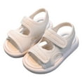 thumbnail image 2 of eczipvz Girls Dress Sandals Kids Summer Slide Sandals Baby Comfort Anti-Slip Open Toe Adjustable Walking Beach Shower Shoes for Girls Toddler Summer Shoes(Beige,7.5), 2 of 8