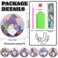 thumbnail image 3 of 6pcs DIY Diamond Painting Coaster Kit with Mandala Dwarf Design and Stand, Ideal for Home Decor and Gift Giving, 3 of 7