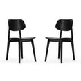 thumbnail image 2 of Emma + Oliver Set of 2 Solid Wood Dining Chairs with Curved Oval Backrests in Black, 2 of 10
