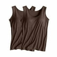 thumbnail image 2 of Utoimkio Clearance 2 Pack Basic Stretch Tank Tops for Women Solid Color Undershirt Tank Tops for Women Scoop Neck Sleeveless Basic Under T Shirts for Women, 2 of 3