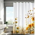 thumbnail image 2 of Autumn Sunflower Butterfly Shower Curtain Set,Bathroom Decor for Rustic Floral Warm Cute Style Waterproof Polyester Fabric Shower Curtain with 12 Hooks, 72x72 inches, 2 of 6