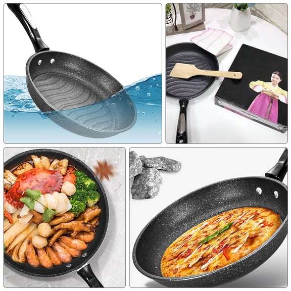 KAKOWELY 1Pc Assorted Color Non Stick Iron Pan for Frying Grilling and Cooking in Kitchen