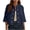 Navy, variant on Linen Shirts for Women Summer Casual Double Button Mid Short Half Sleeve Blouse Cotton Beach Loose Cardigan Tops