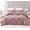 Pink, variant on Chezmoi Collection Vivian 3-Piece Diamond Ruffle Trim Washed Microfiber Comforter Set