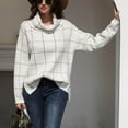 thumbnail image 1 of EGNMCR Chandails pour Femmes Mode Femmes Décontracté Manches Longues Col Roulé Chandail2, 1 of 1