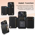 thumbnail image 3 of Crossbody Wallet Case for iPhone 13/iPhone 14 6.1 inch, Card Holder Folio Cover Kickstand RFID Blocking Phone Case PU Leather Zipper Purse Wrist Strap Lanyard Flip Case for Women - Black, 3 of 14