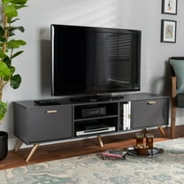 Baxton Studio Kelson Modern and Contemporary Dark Grey and Gold Finished Wood TV Stand