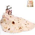 thumbnail image 1 of Burritos Tortilla Throw Blanket 2.0 de doble cara para adultos y niños, mantas gigantes divertidas y realistas para comida, novedad suave (amarillo -doble cara) 180 * 180 cm, 1 of 5