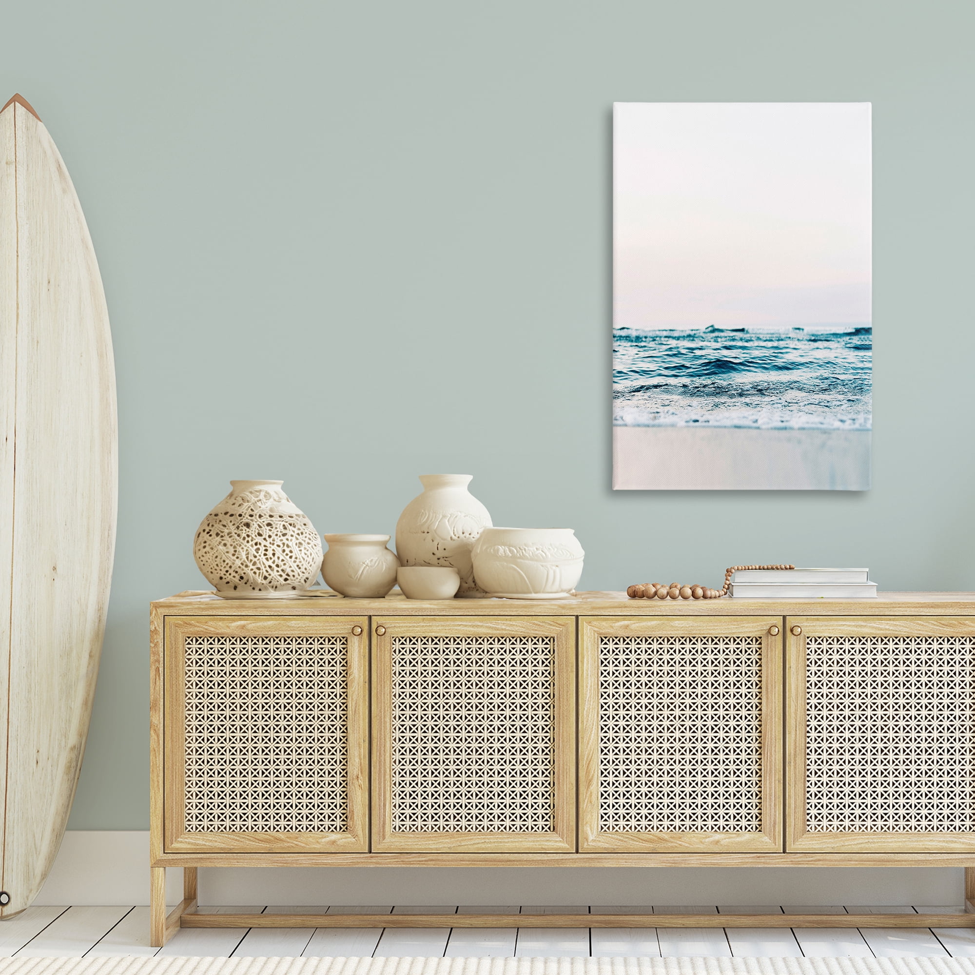 Stupell Industries Subtle Beach Waves Coastal Photography Gallery Wrapped Canvas Art Print Wall Art, 30 x 45