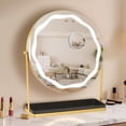 thumbnail image 4 of Gold 3-color dimmable rotating makeup mirror, 4 of 9